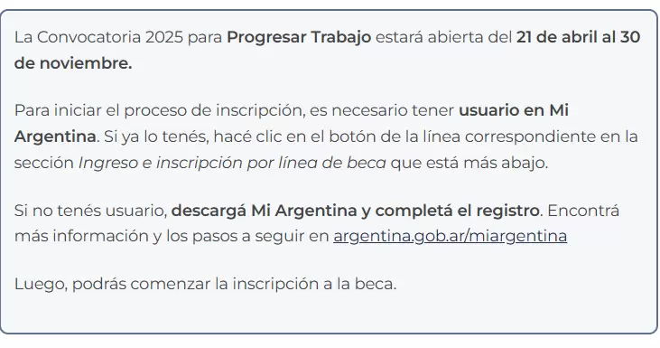 El comunicado oficial de Capital Humano en la plataforma de Progresar