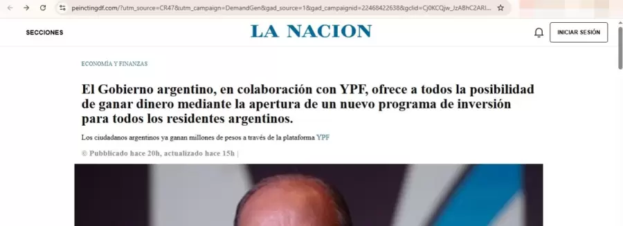 La estafa consiste en publicaciones que circulan a través de redes sociales con el supuesto programa de beneficios del Gobierno con YPF. Fuente: