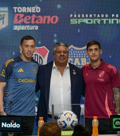Conferencia de prensa de camaradería entre River, Boca y el presidente de la AFA