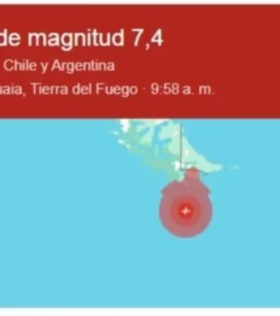 Sismo en el sur de Chile.