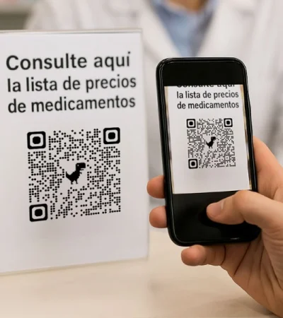 El QR deberá estar a la vista y poder leerse con cualquier cámara de celular.