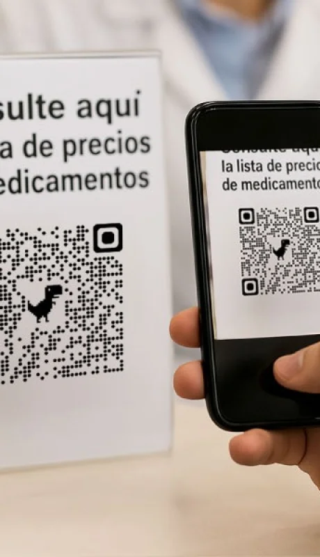El QR deberá estar a la vista y poder leerse con cualquier cámara de celular.