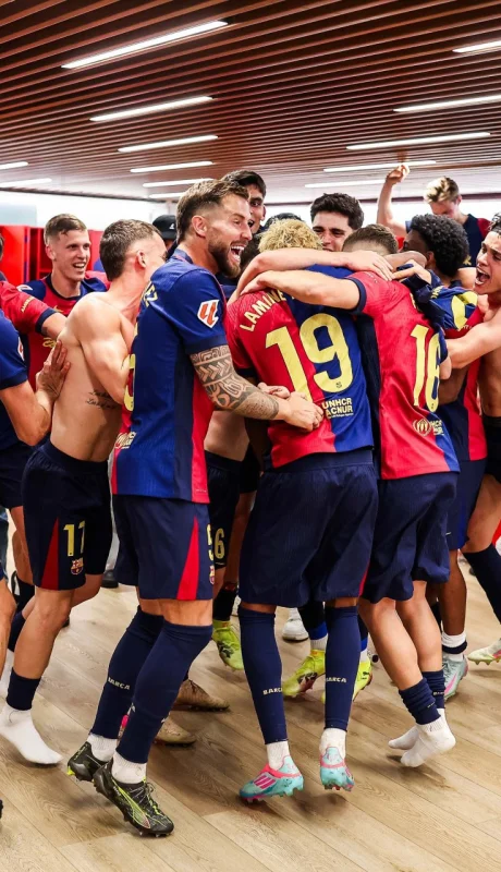 El loco festejo del Barcelona tras la victoria