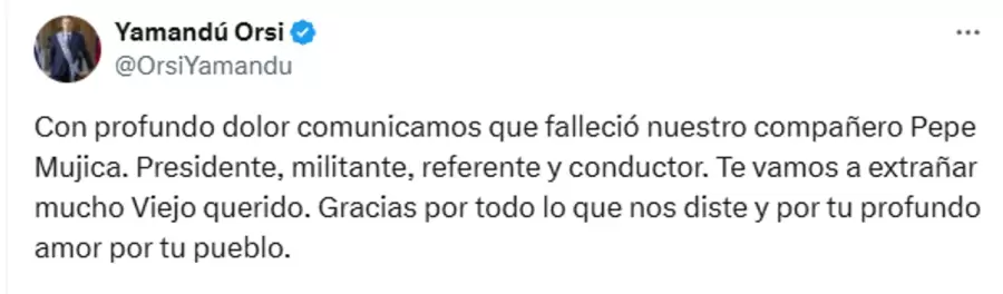 X del presidente de Uruguay/