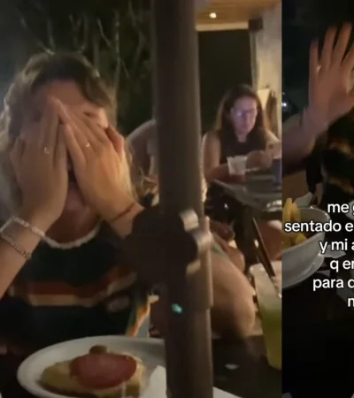 Fue a comer con su amiga y terminó en medio de una canción viral.