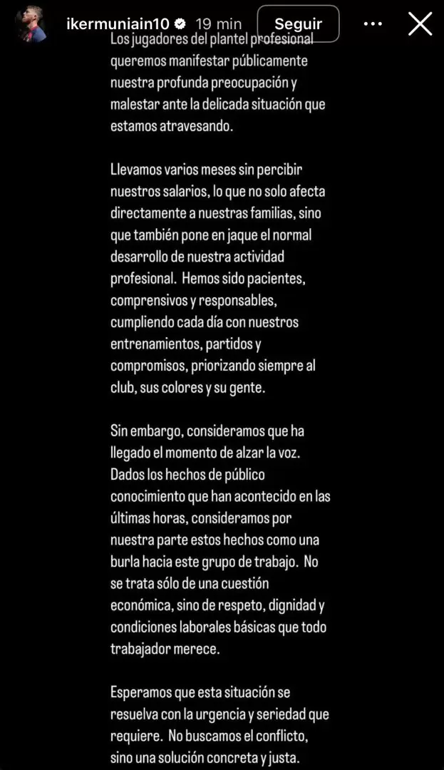 El mensaje de Iker Muniain.