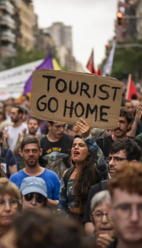 Protesta vecinal contra el turismo de masas el 19 de junio de 2024.