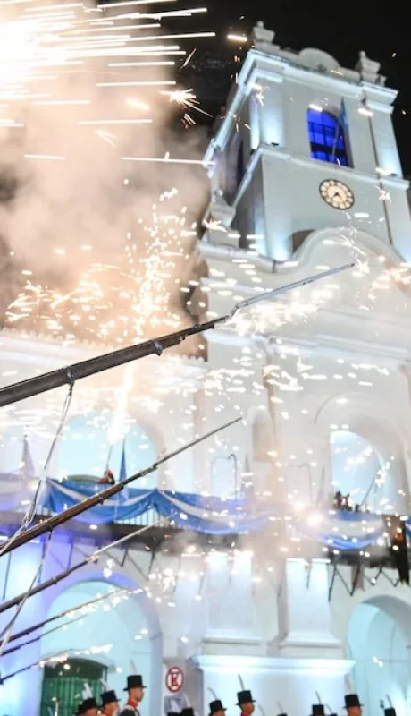 La demostración de fusilería histórica durante el relevo de la Guardia de Honor.