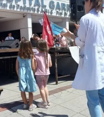 Una de las protestas por la situación en el Hospital Garrahan.