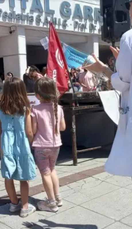 Una de las protestas por la situación en el Hospital Garrahan.
