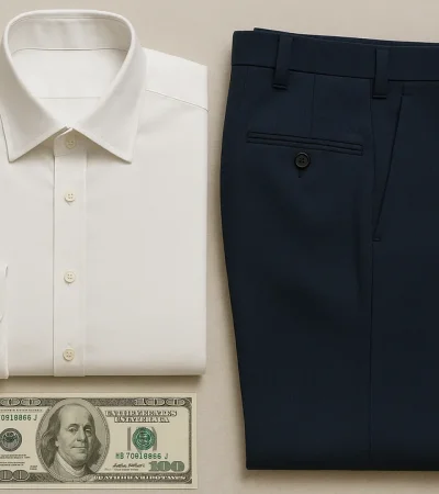 Camisa y pantalón por 100 dólares.