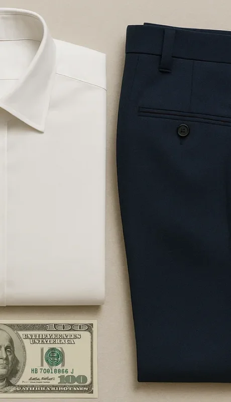 Camisa y pantalón por 100 dólares.