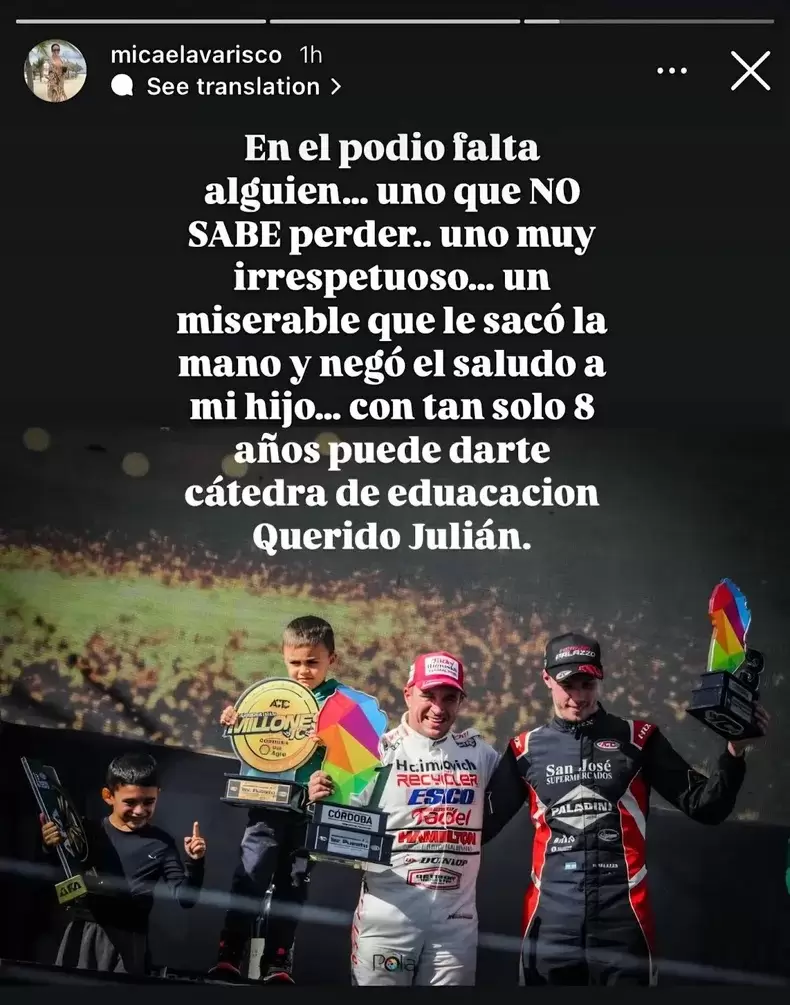 El fuerte posteo de la esposa de Werner.