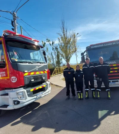 Los bomberos voluntarios de Luján de Cuyo.