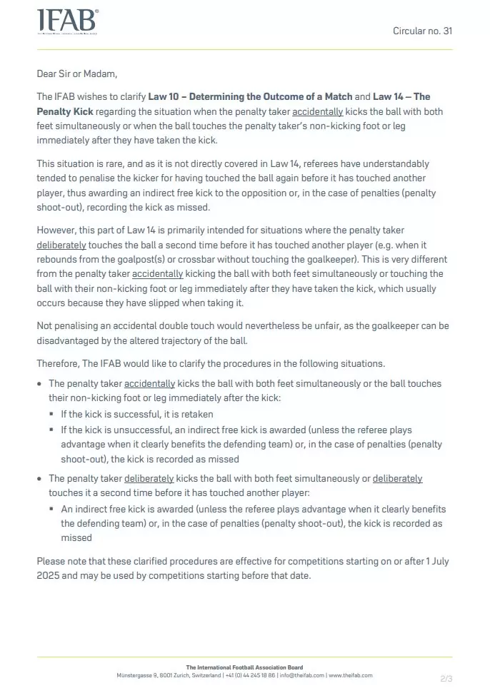 La determinación de la IFAB