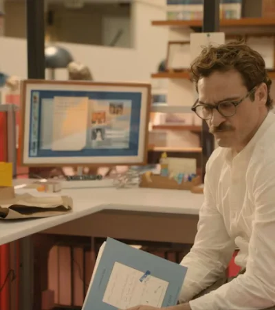 Joaquin Phoenix, en la pelicula "Her", de Spike Jonze, donde el protagonista entabla una relación sentimental con una inteligencia artificial.