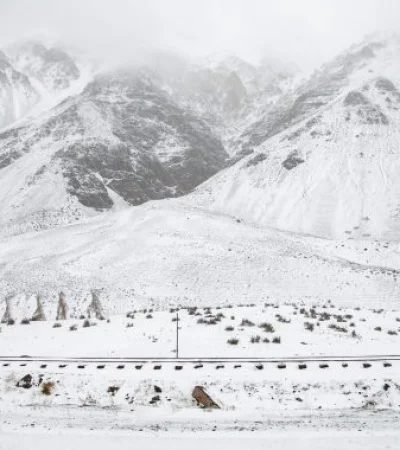 Nevada en alta montaña en la provincia de Mendoza.
