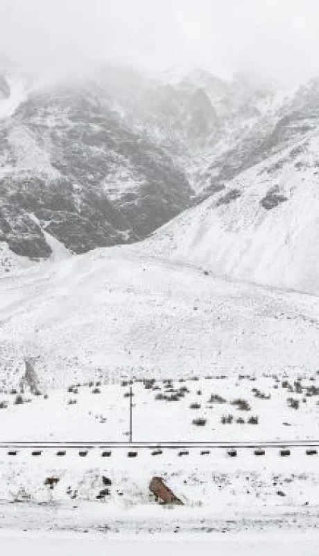 Nevada en alta montaña en la provincia de Mendoza.