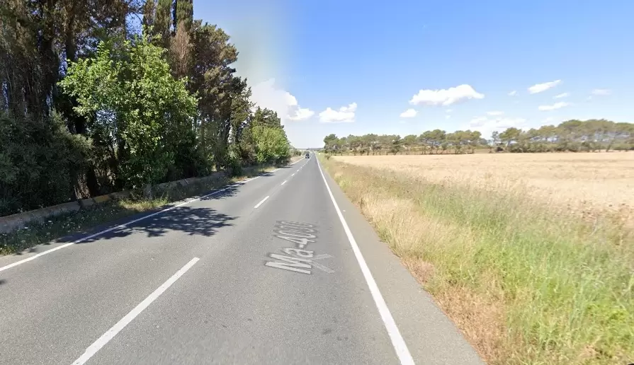 Un tramo de la carretera M-4030, que une las localidades de Sant Llorenç des Cardassar y Son Servera, en Mallorca.