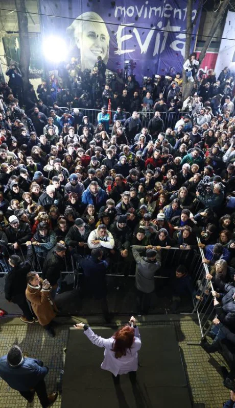 Cristina Kirchner en la sede del PJ nacional.