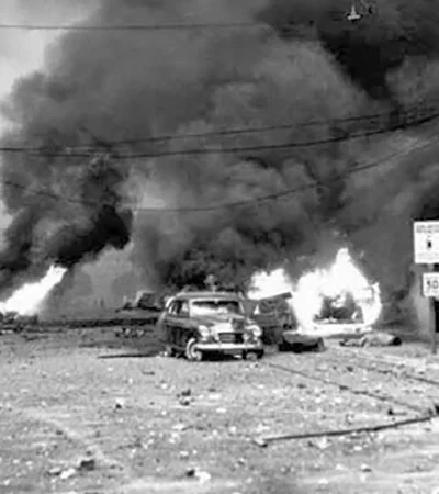 Bombardeos a la Plaza de Mayo en 1955.