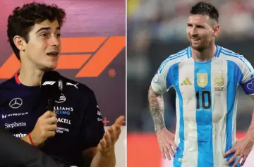 La reacción de Franco Colapinto luego de que Lionel Messi recibiera su casco