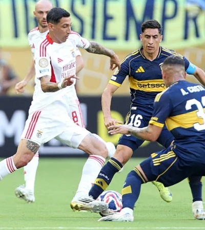 Di María anotó uno de los tantos del Benfica vs Boca.