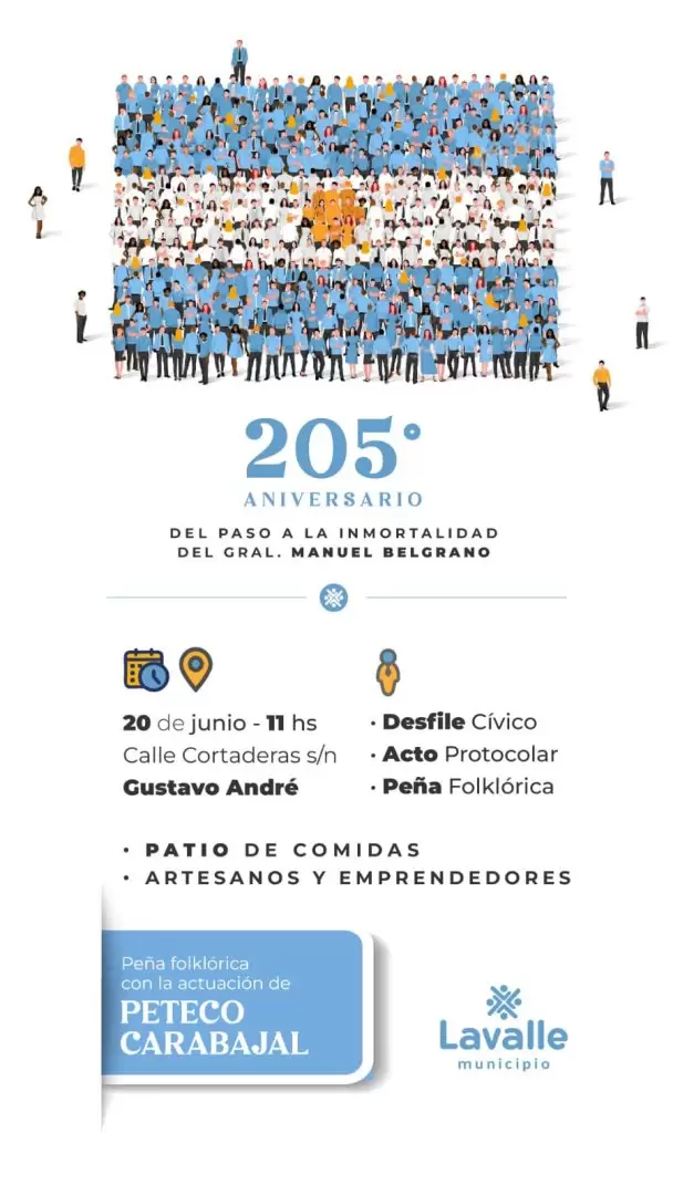 Homenaje a Belgrano en Lavalle/ Fuente: Municipalidad de Lavalle