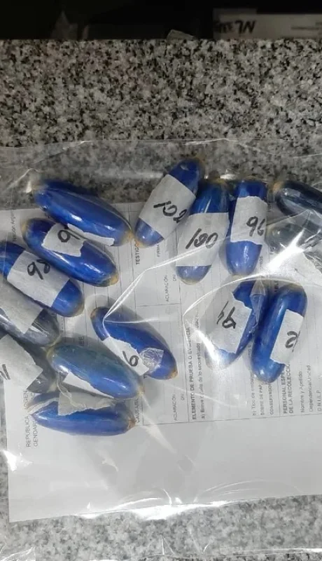 Capsulas de cocaína/ Fuente: Gendarmería