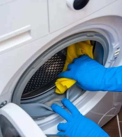 Moho en la goma de la lavadora.