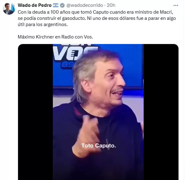 Posteo de Wado de Pedro