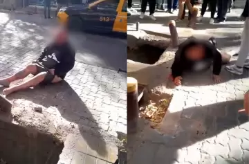 Mirá el momento en que un presunto ladrón fue linchado en la Galería Tonsa