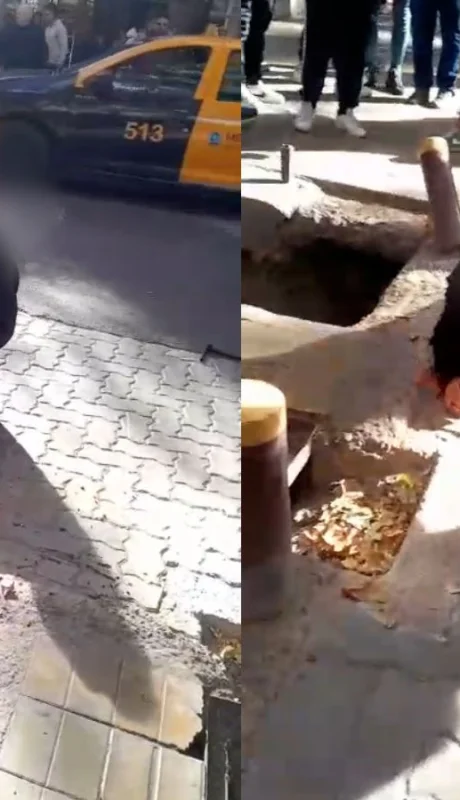 Mirá el momento en que un presunto ladrón fue linchado en la Galería Tonsa