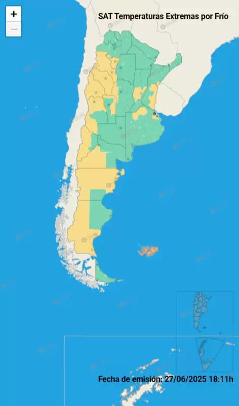 Alerta por temperaturas extremas en gran parte del país/ Fuente: SMN