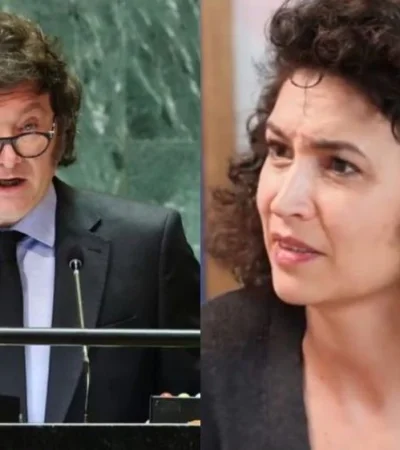 Javier Milei y Julia Mengolini.