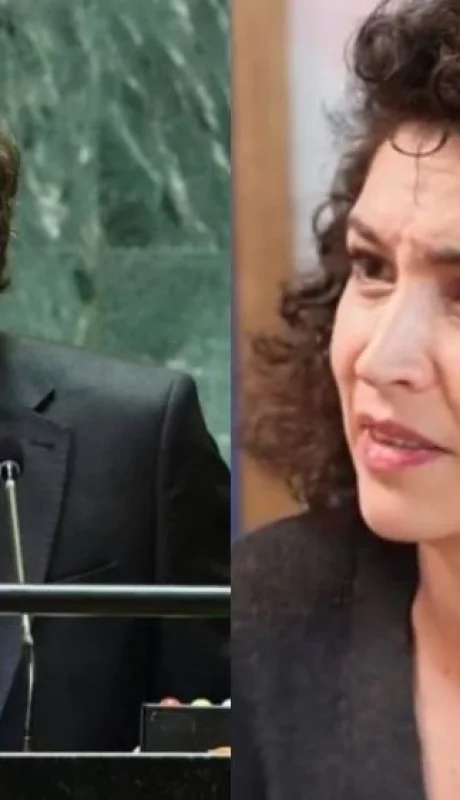 Javier Milei y Julia Mengolini.