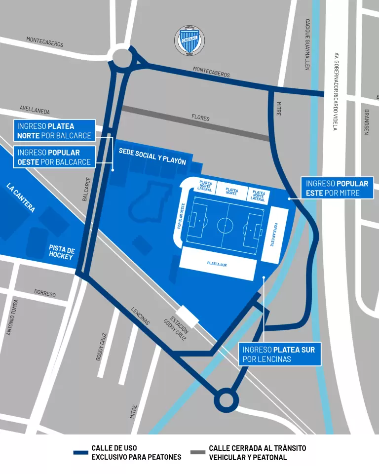 Ingreso a las tribunas/ Fuente: Club Godoy Cruz