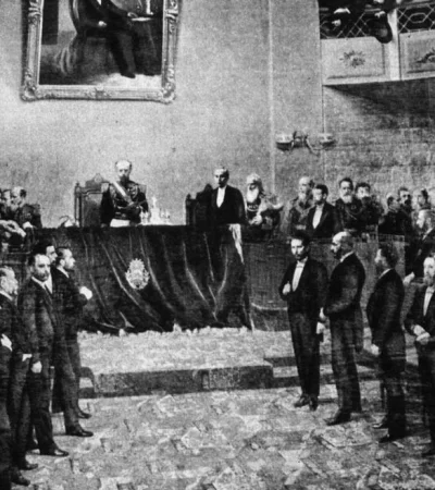 El presidente Roca inaugura el período legislativo. (Juan Manuel Blanes,1886).