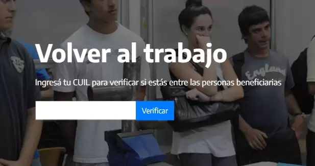 En el mismo inicio, se dará la posibilidad de colocar el número de CUIL, que también se puede obtener por internet