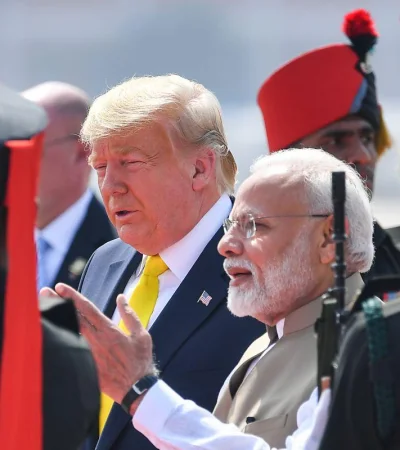 Donald Trump con el Primer Ministro de la India/