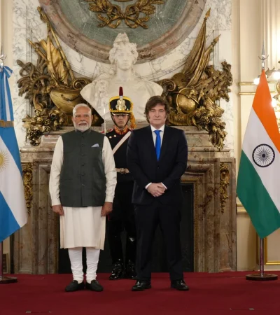 Javier Milei recibió al primer ministro de India, Narendra Modi.