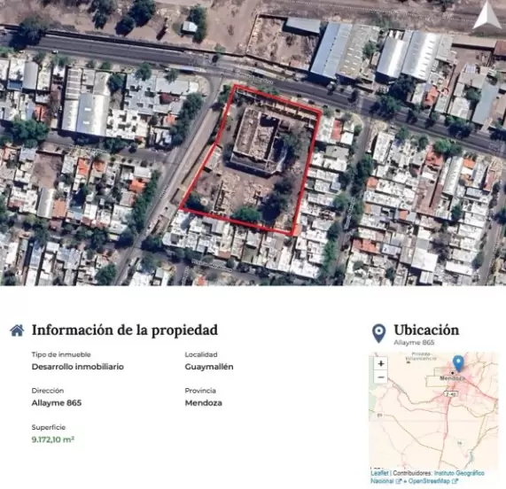 Otra imagen del terreno a subastar.