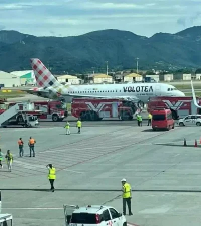 El avión de la empresa española Volotea.