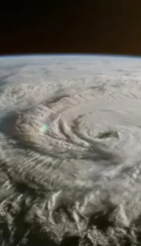 La ciclogénesis sobre Argentina vista desde la Estación Espacial Internacional.