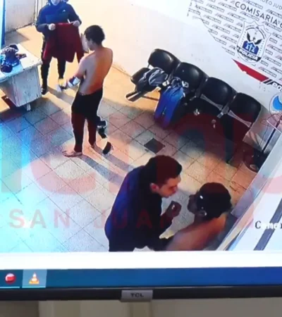 La comisaría 6ta de Rawson, donde tres policías fueron acusados de golpear brutalmente a un detenido .