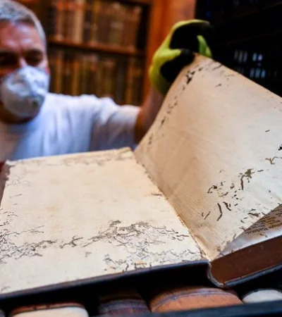 La histórica abadía de Pannonhalma lucha por salvar miles de libros centenarios atacados por insectos.