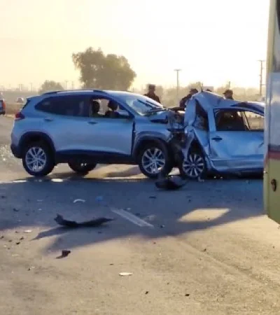 Choque en cadena en Palmira: dos heridos y tránsito colapsado en la Ruta 7