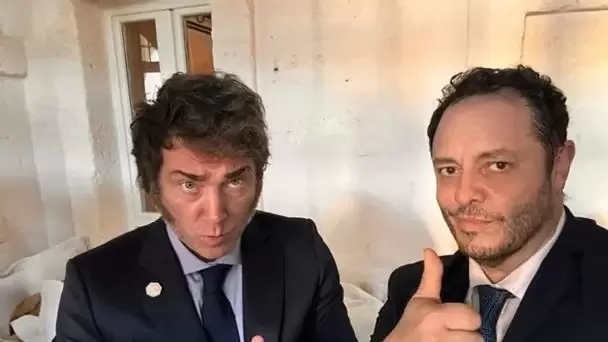 Javier Milei junto a Demian Reidel