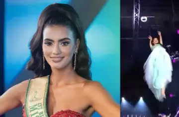 Terrible caída en Miss Universe Latina: así fue el accidente de Laura Pérez