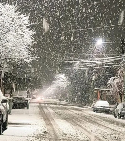 Nieve San Martin de Los Andes.